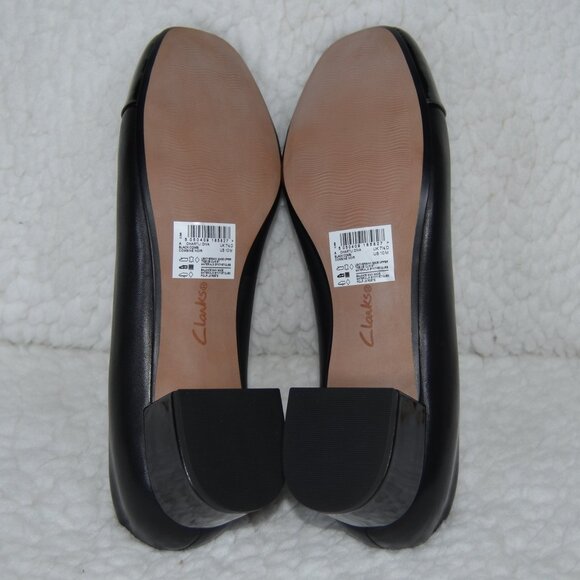 Clarks Chartli Diva black rounded toe block heels size 10 NIB - Picture 4 of 10